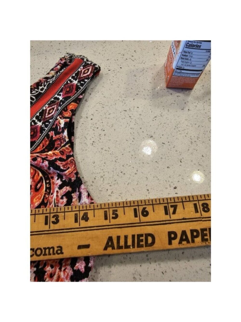 SOMA V-Neck Long Dress Red Black Geometric Paisley Pattern Small Sleeveless - Picture 5 of 5